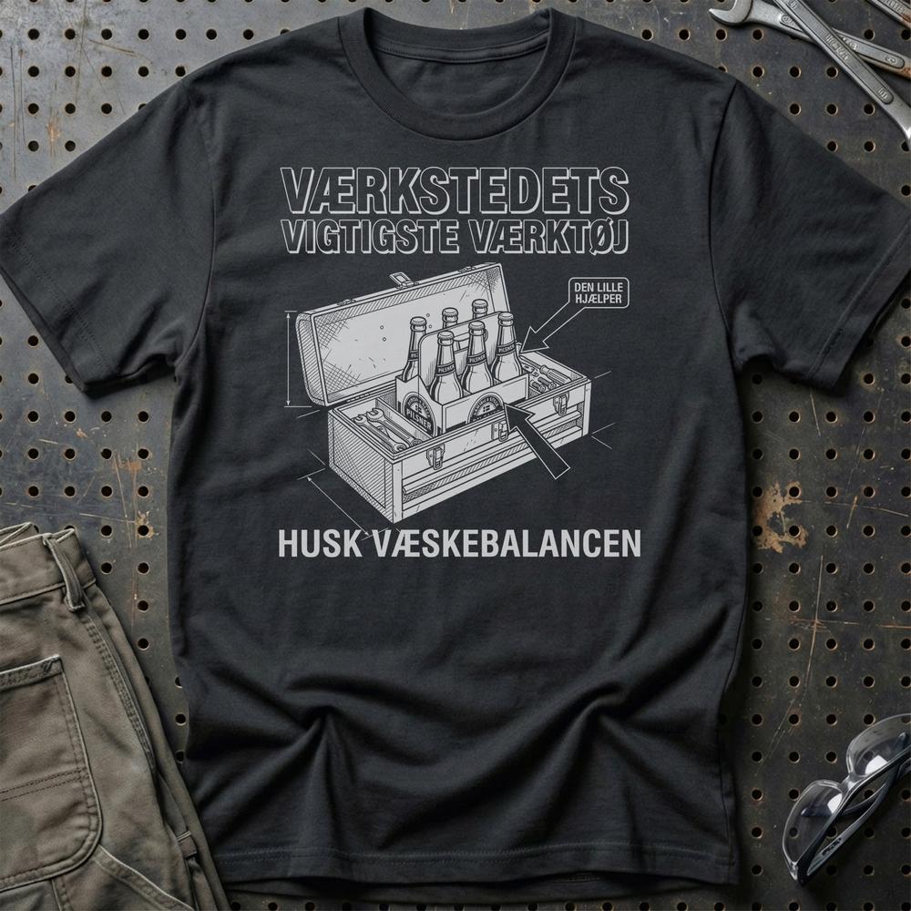 Værkstedets Vigtigste Værktøj T-Shirt-Beklædning-Funny Garage-Sort-S-Garage Culture Shop- garage - man cave - merchandise