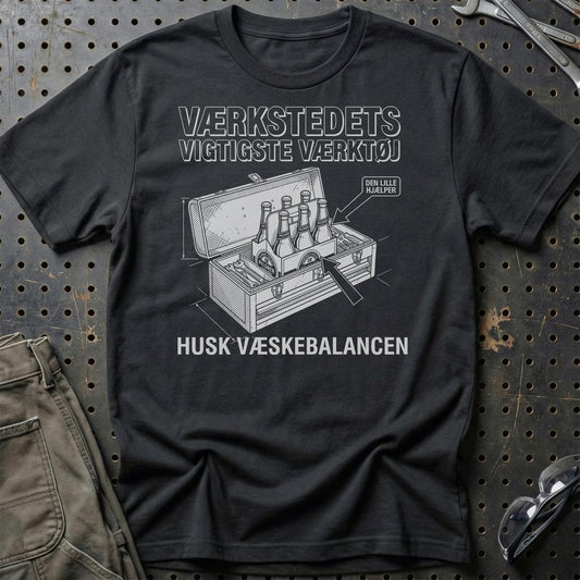 Værkstedets Vigtigste Værktøj - Unisex T-Shirt-Beklædning-Funny Garage-Sort-S-Garage Culture Shop- garage - man cave - merchandise