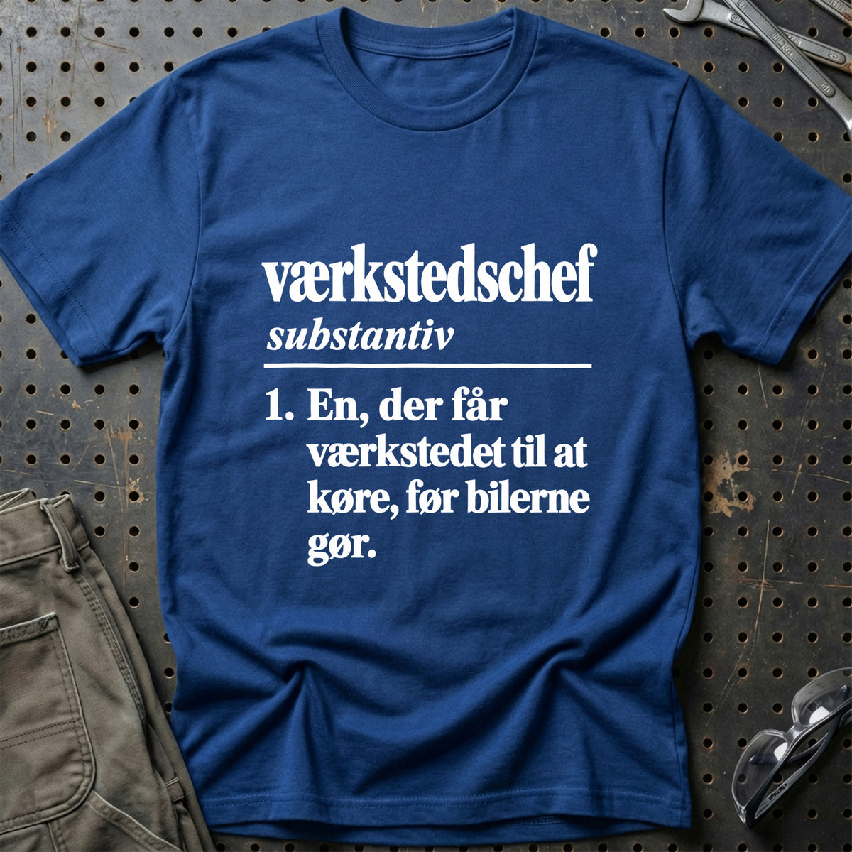 
Værkstedschef – Definition T-Shirt – Blå Royal