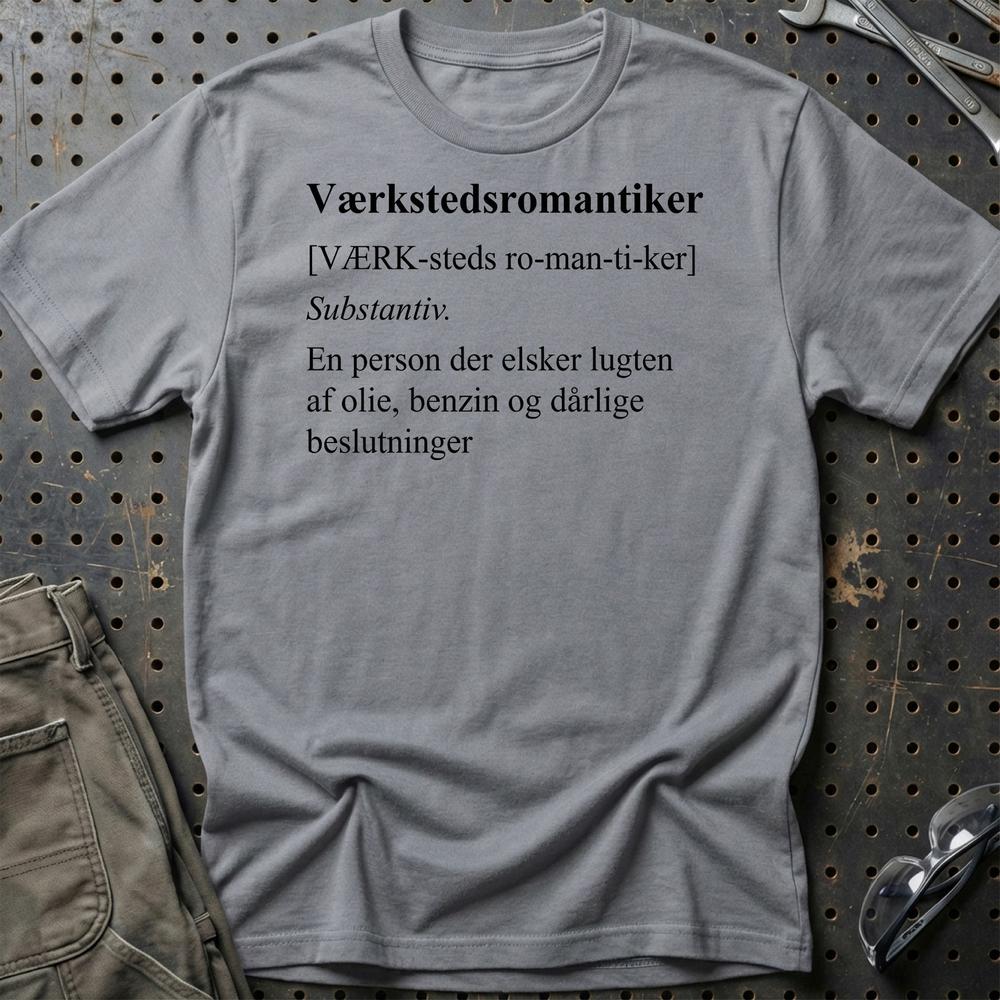 Værkstedsromantiker - Garage & Benzin Livsstil T-Shirt-Beklædning-Garage Culture-Grå Sport-S-Garage Culture Shop- garage - man cave - merchandise