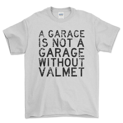 Valmet - A Garage Is Not A Garage Without Valmet - Unisex T-Shirt , Bomuld-Beklædning-Valmet-Hvid-S-Forside-Garage Culture Shop- garage - man cave - merchandise