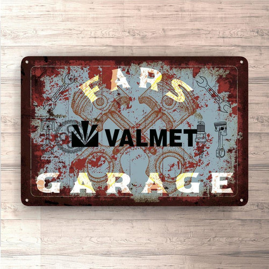 Valmet Fars Garage Vintage Skilte, Musemåtte, Dørmåtte-Skilte-Valmet-Garage Culture Shop- garage - man cave - merchandise