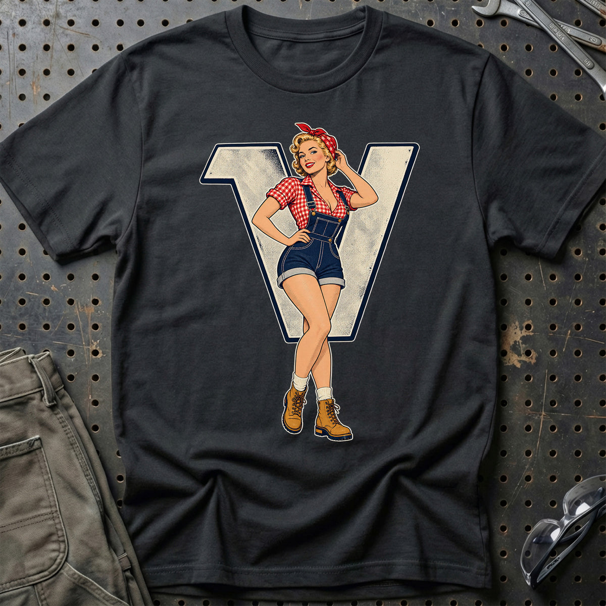 Valmet Retro Pinup T-Shirt – Sort