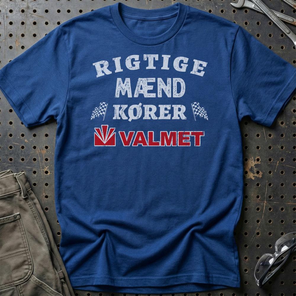 Valmet Rigtige Mænd Kører - Unisex T-Shirt , Bomuld-Beklædning-Valmet-Blå Royal-S-Garage Culture Shop- garage - man cave - merchandise