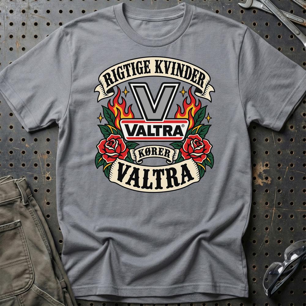 
Produktbillede af Valtra Rigtige Kvinder Kører – Roser og Flammer T-Shirt