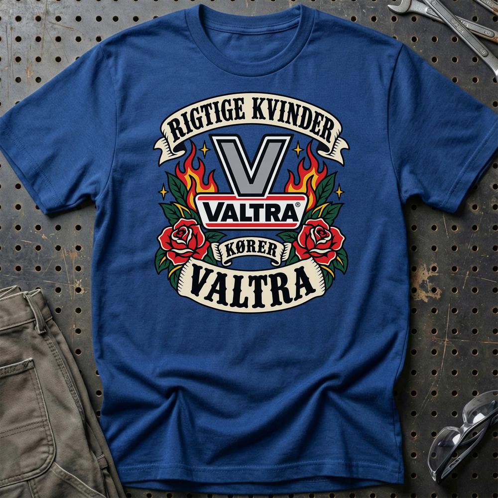 
Produktbillede af Valtra Rigtige Kvinder Kører – Roser og Flammer T-Shirt