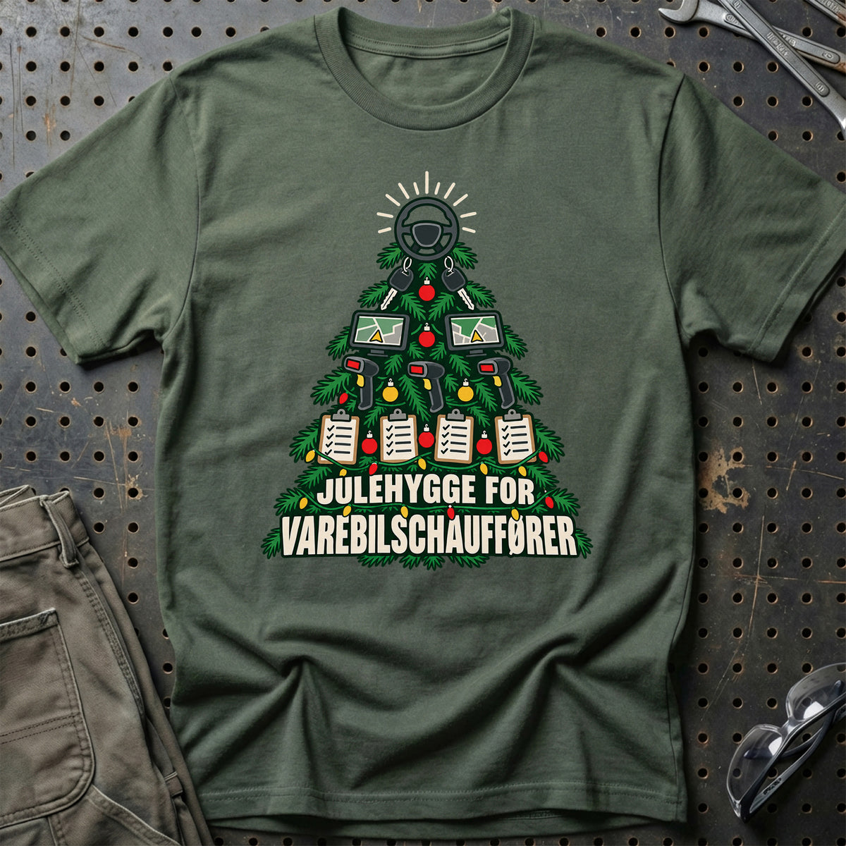 
Varebilschauffør – Julehygge – Unisex T-Shirt – Grøn Militær