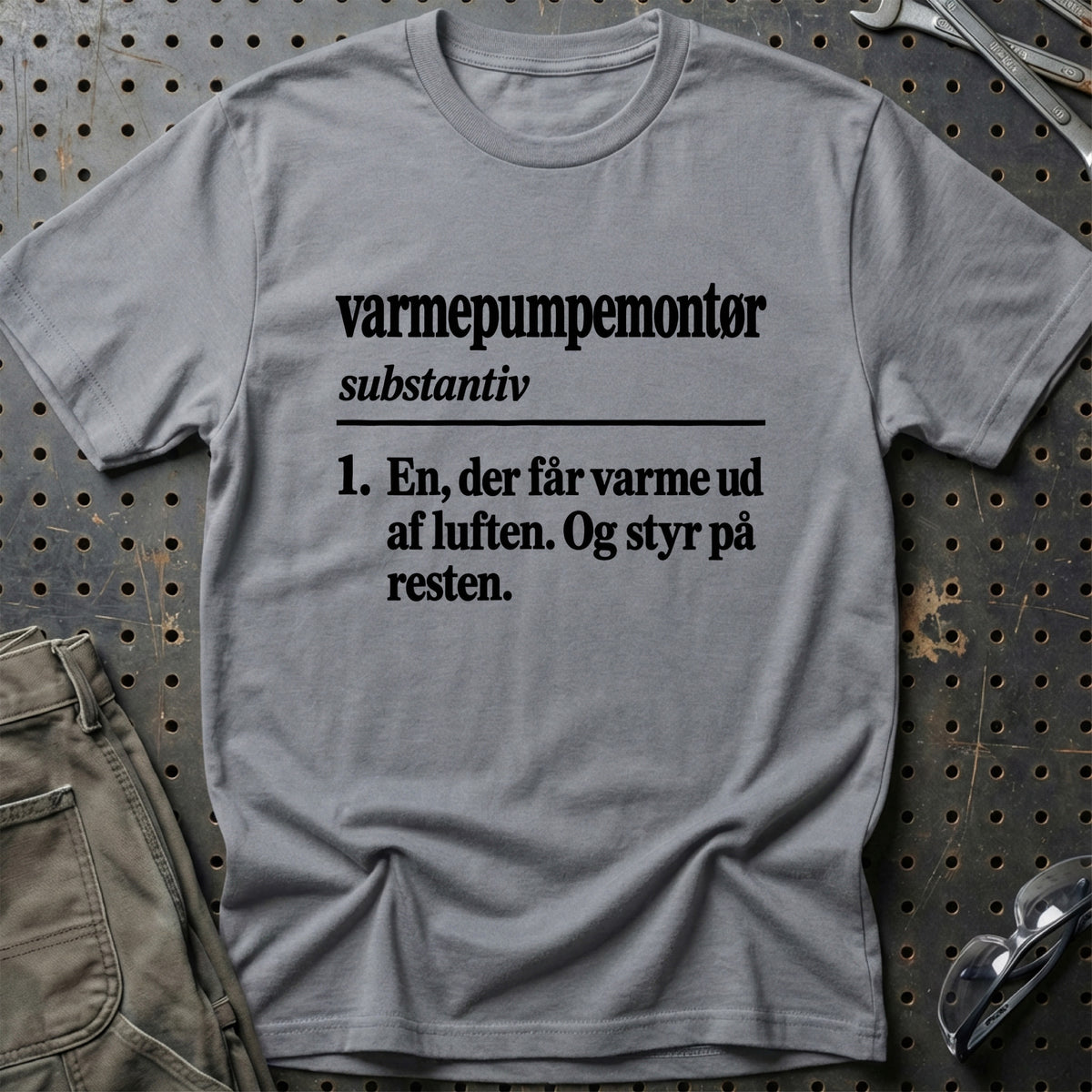 
Varmepumpemontør – Definition T-Shirt – Grå Sport