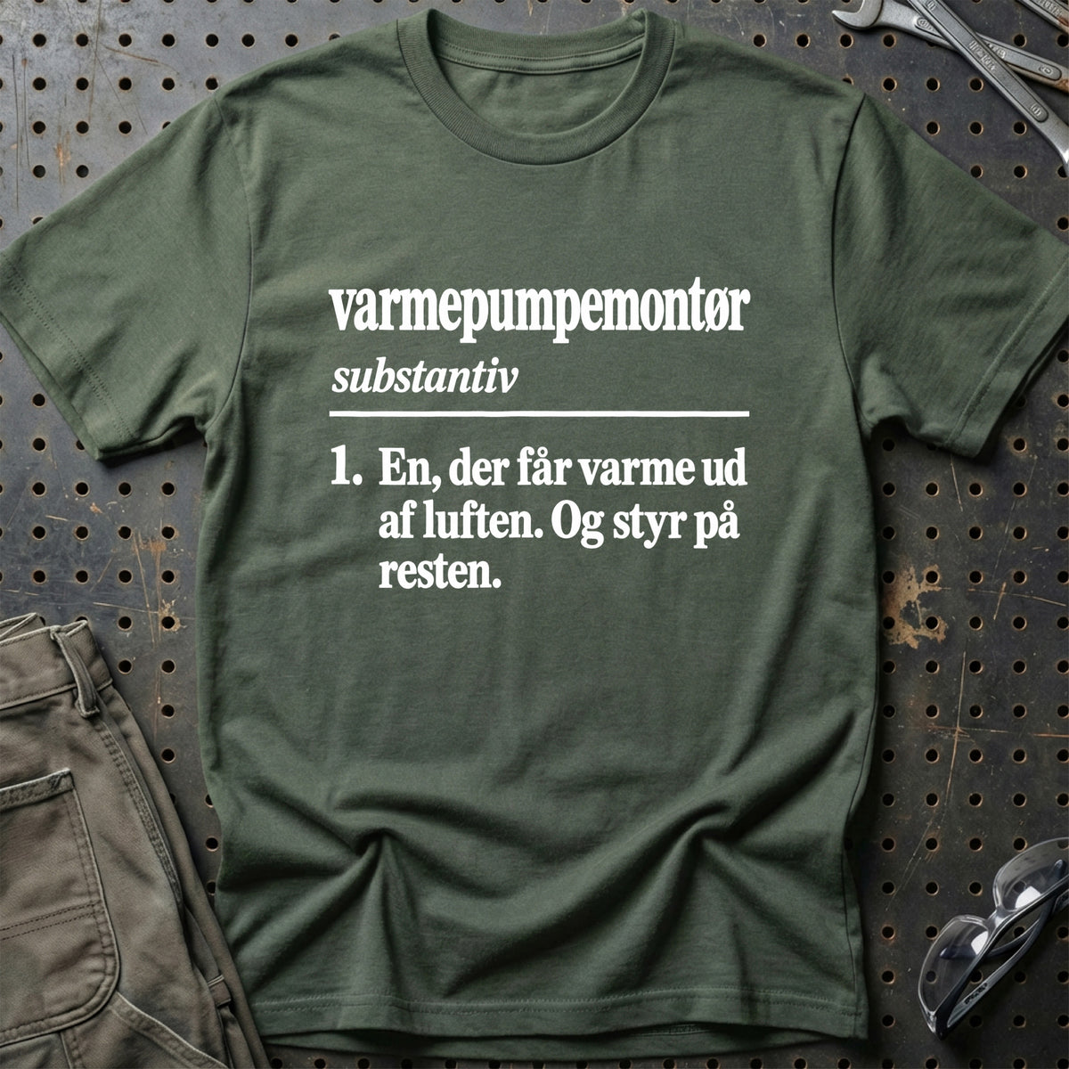 
Varmepumpemontør – Definition T-Shirt – Grøn Militær