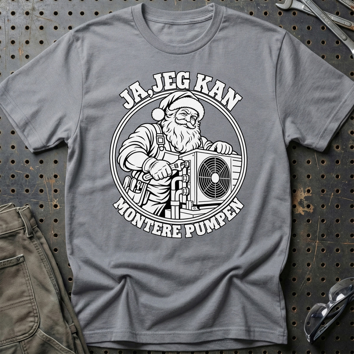 
Varmepumpemontør – Santa Kan Det – Jul T-Shirt – Grå Sport