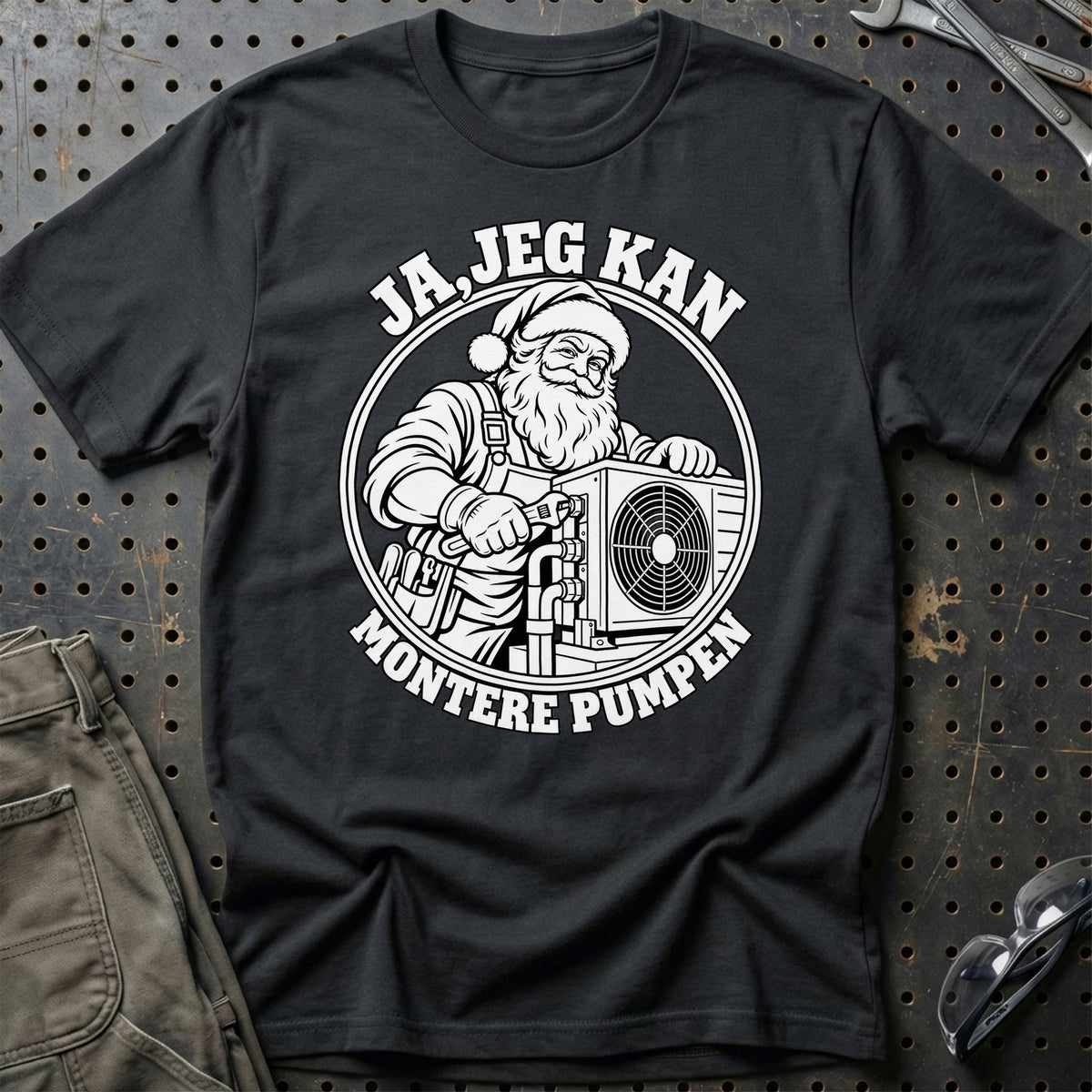 
Varmepumpemontør – Santa Kan Det – Jul T-Shirt – Sort