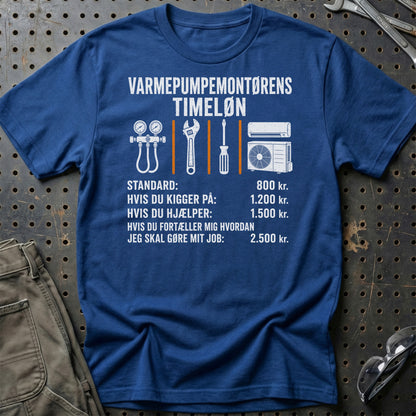 Varmepumpemontørens Timeløn - Unisex T-Shirt , Bomuld