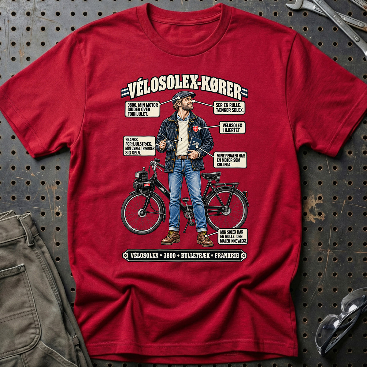 
VéloSoleX-Kører T-Shirt – Rød