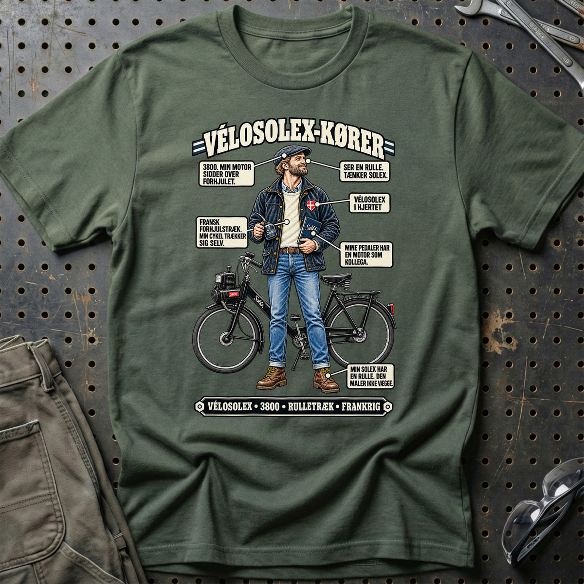 
VéloSoleX-Kører T-Shirt – Grøn Militær