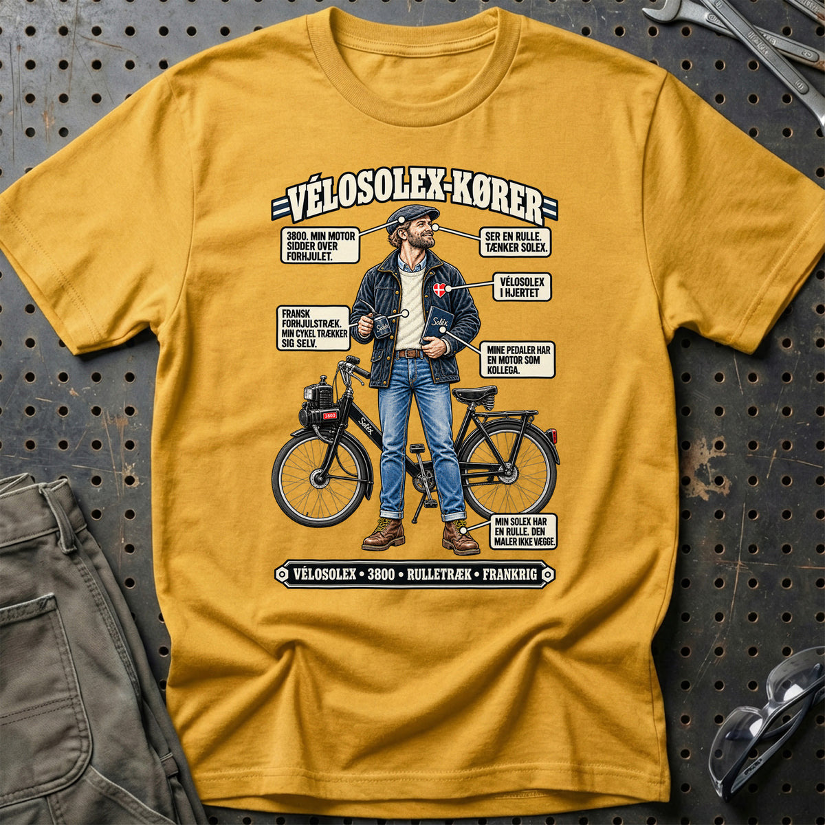 
VéloSoleX-Kører T-Shirt – Guld