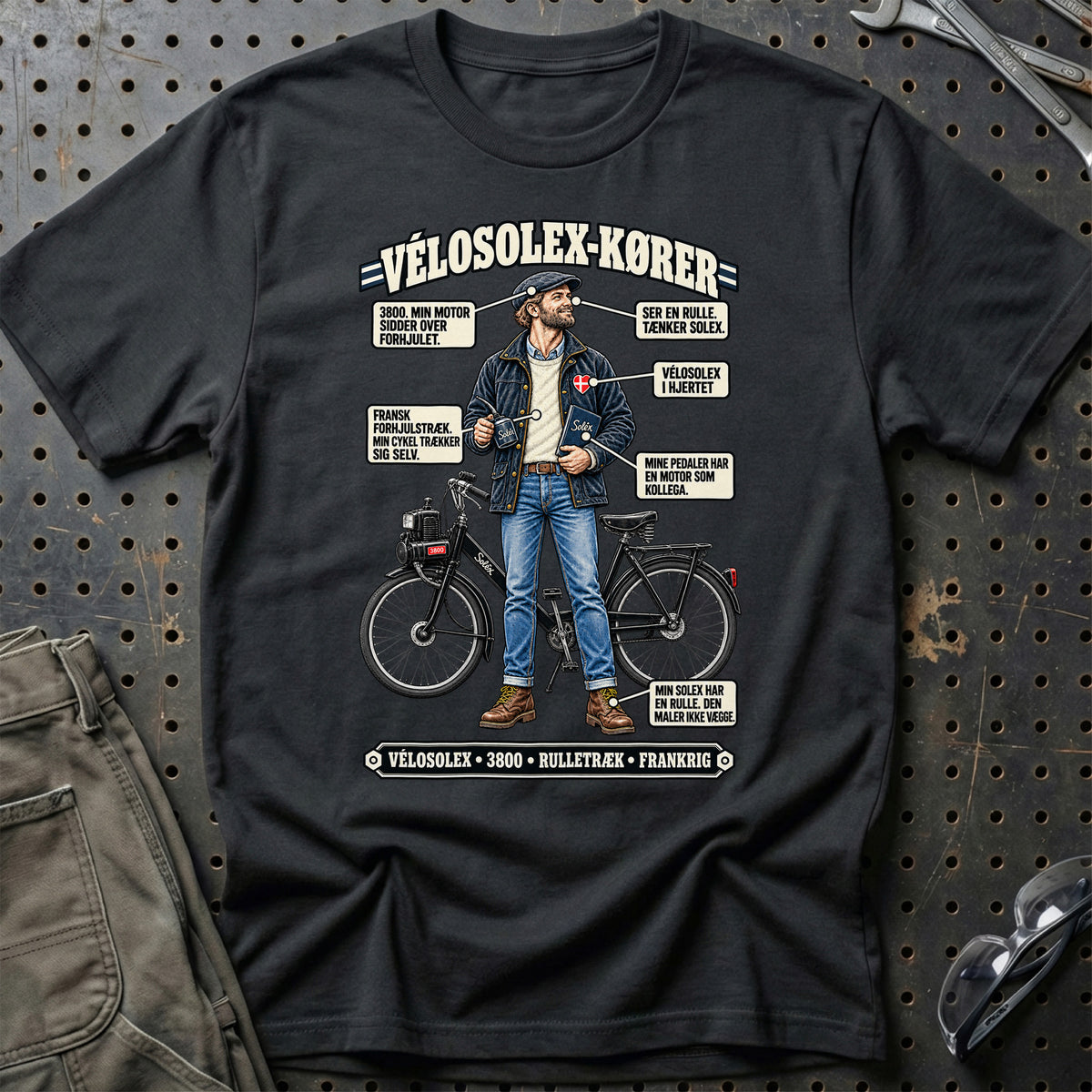 
VéloSoleX-Kører T-Shirt – Sort