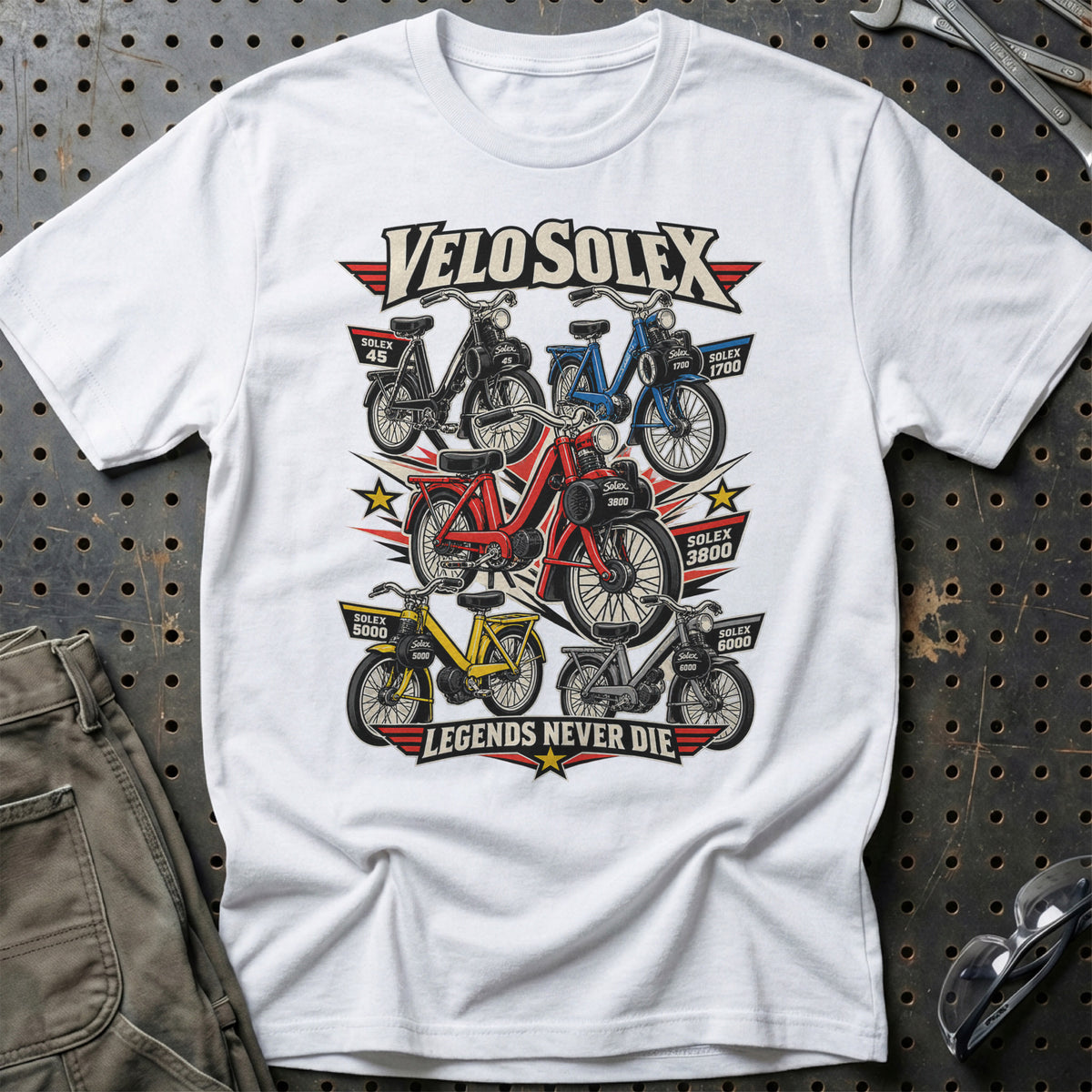 
Produktbillede af VéloSolex Legends Never Die T-Shirt