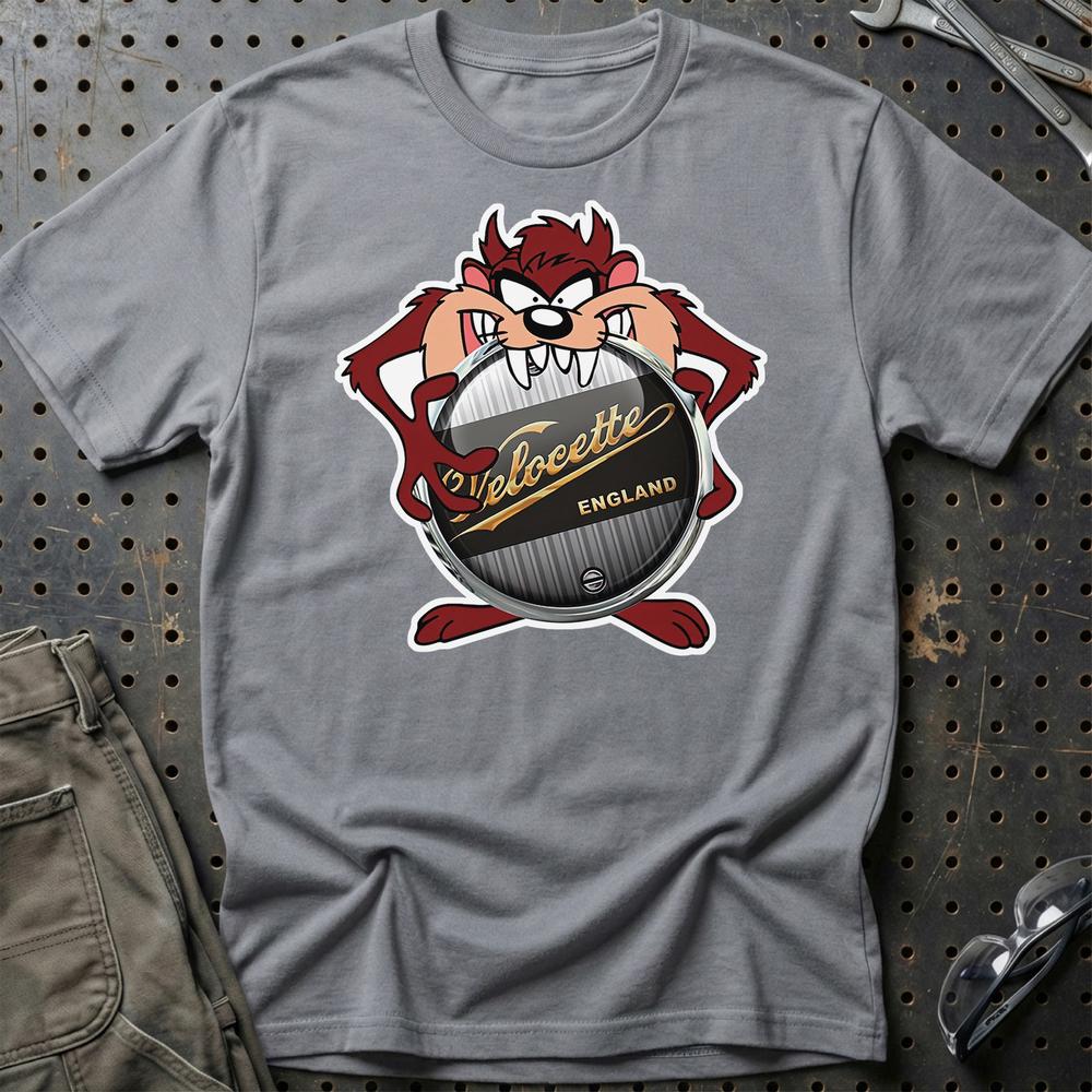 Velocete TAZ Unisex T-Shirt , Bomuld-Beklædning-Velocette-Grå Sport-S-Garage Culture Shop- garage - man cave - merchandise