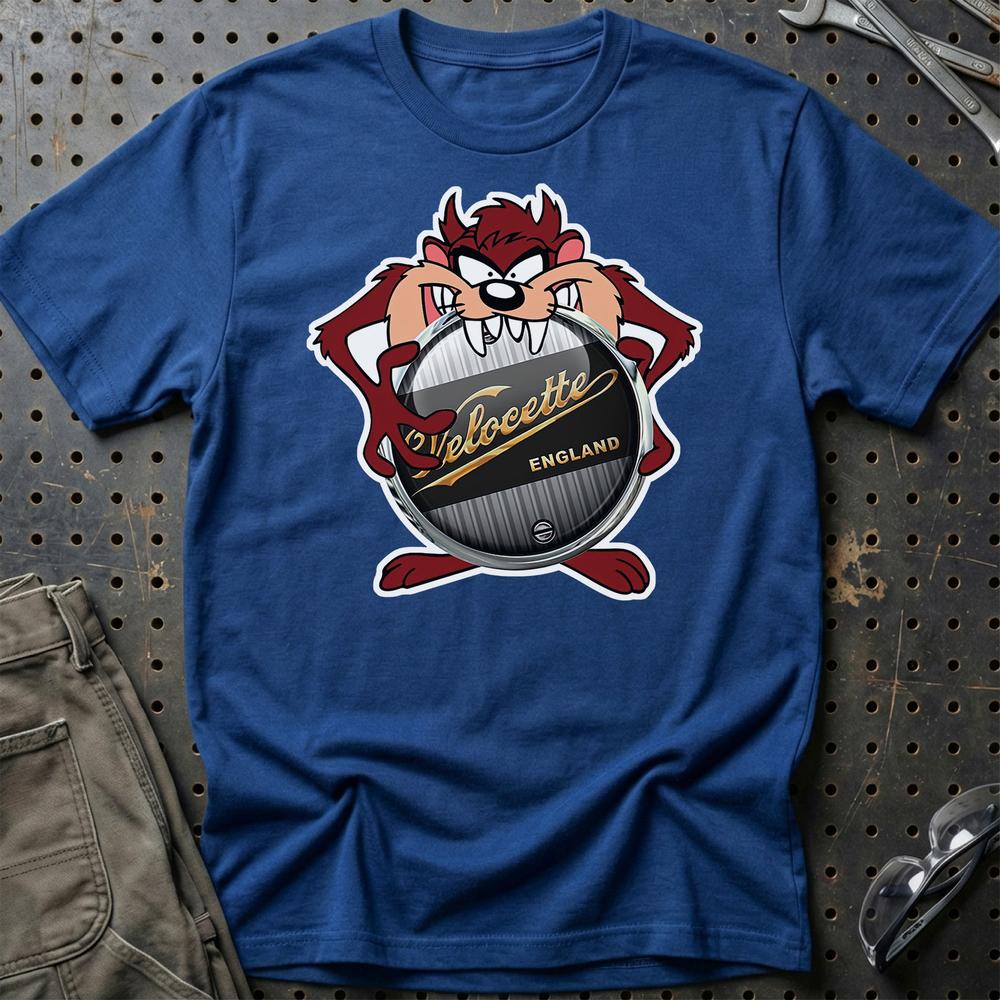 Velocete TAZ Unisex T-Shirt , Bomuld-Beklædning-Velocette-Blå Royal-S-Garage Culture Shop- garage - man cave - merchandise