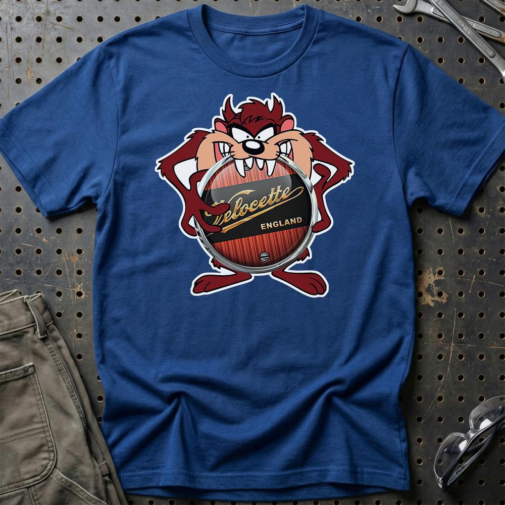 Velocete TAZ Unisex T-Shirt , Bomuld-Beklædning-Velocette-Blå Royal-S-Garage Culture Shop- garage - man cave - merchandise