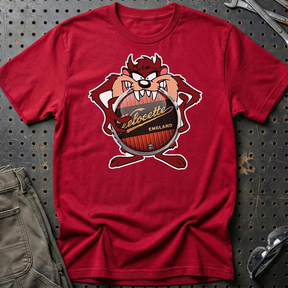 Velocete TAZ Unisex T-Shirt , Bomuld-Beklædning-Velocette-Rød-S-Garage Culture Shop- garage - man cave - merchandise