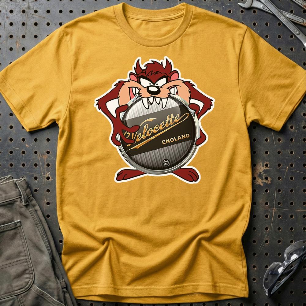 Velocete TAZ Unisex T-Shirt , Bomuld-Beklædning-Velocette-Guld-S-Garage Culture Shop- garage - man cave - merchandise