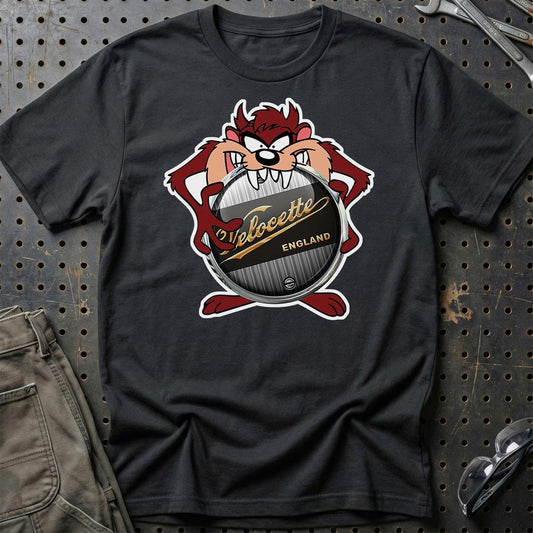 Velocete TAZ Unisex T-Shirt , Bomuld-Beklædning-Velocette-Sort-S-Garage Culture Shop- garage - man cave - merchandise