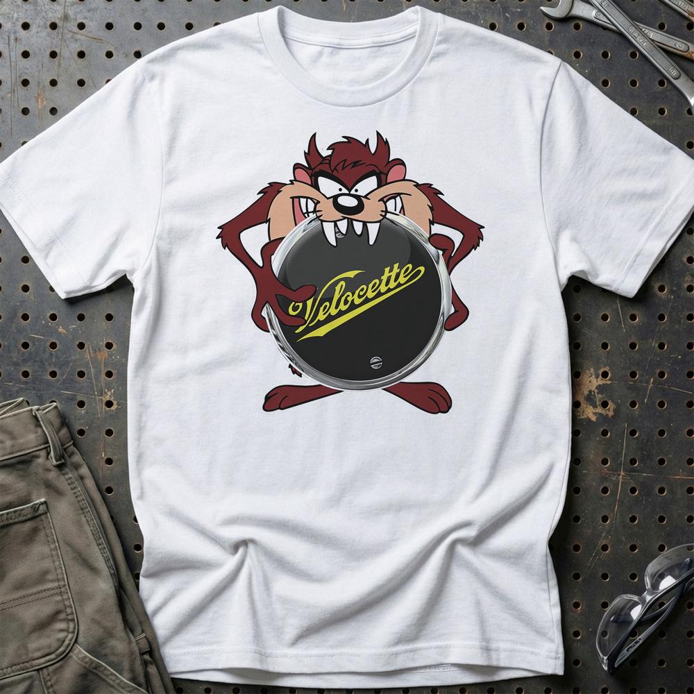 Velocette TAZ T-Shirt-Beklædning-Velocette-Hvid-S-Garage Culture Shop- garage - man cave - merchandise