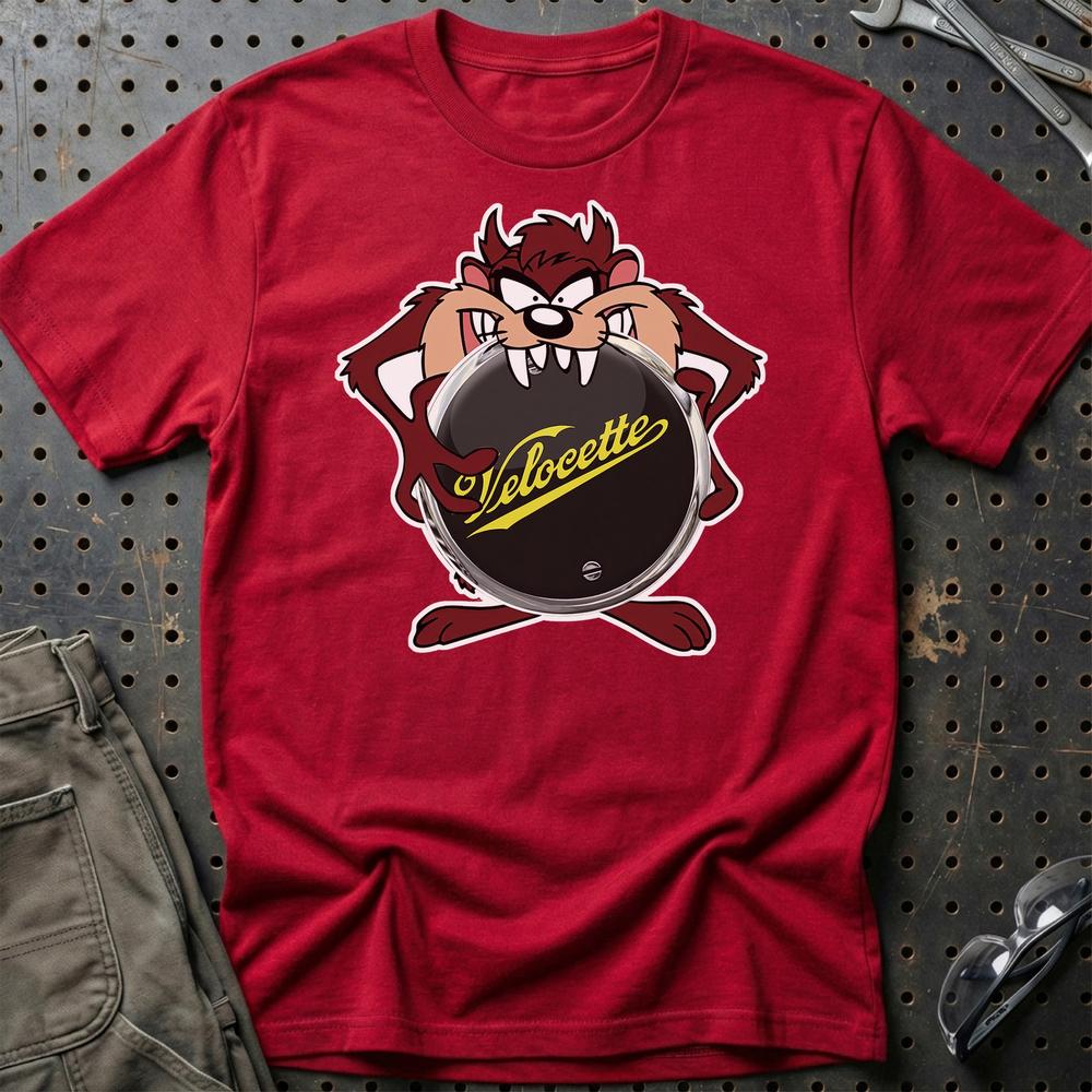 Velocette TAZ T-Shirt-Beklædning-Velocette-Rød-S-Garage Culture Shop- garage - man cave - merchandise