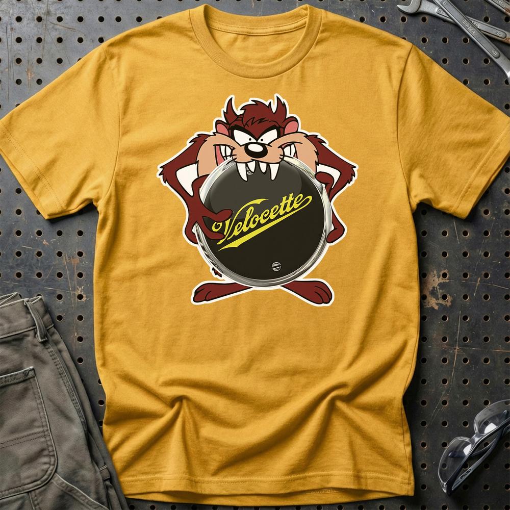 Velocette TAZ T-Shirt-Beklædning-Velocette-Guld-S-Garage Culture Shop- garage - man cave - merchandise