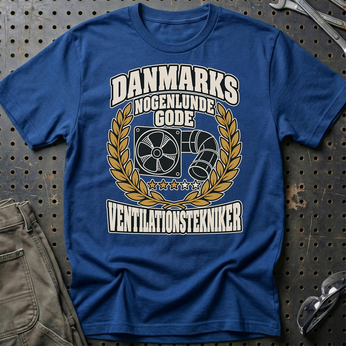 Ventilationstekniker – Danmarks Nogenlunde Gode T-Shirt – Blå Royal