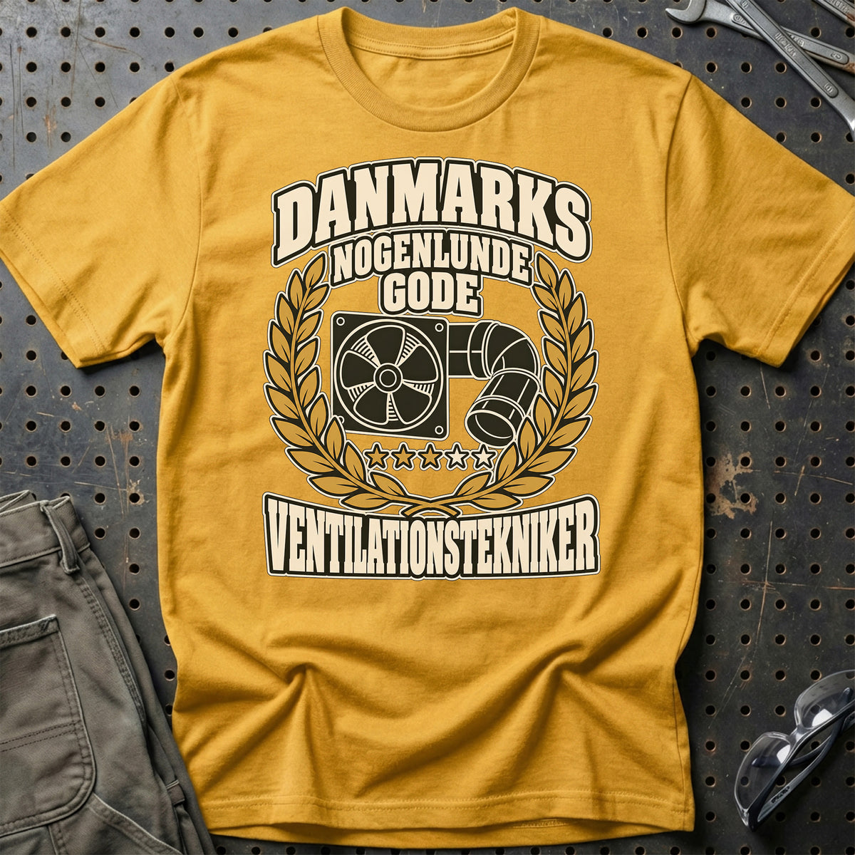 Ventilationstekniker – Danmarks Nogenlunde Gode T-Shirt – Guld