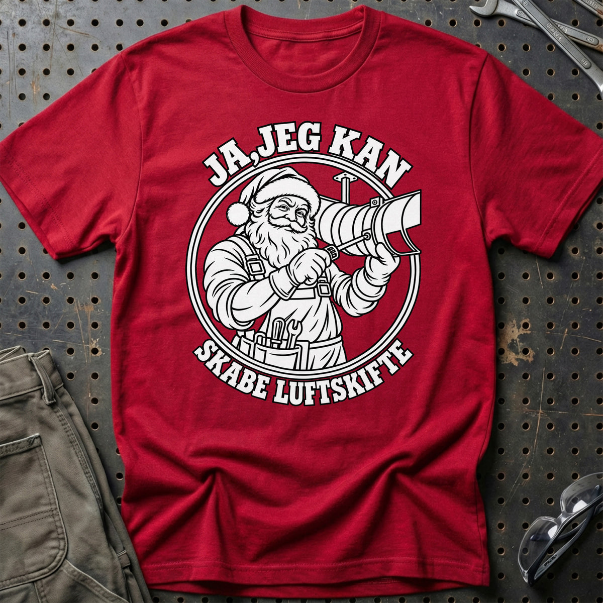 
Ventilationstekniker – Santa Kan Det – Jul T-Shirt – Rød