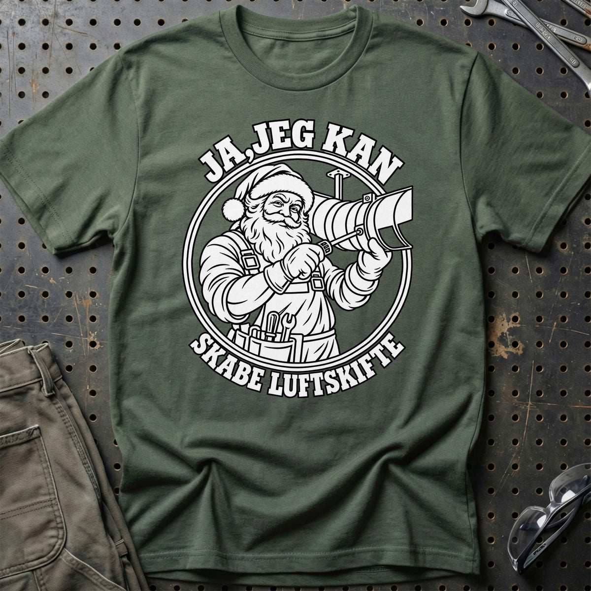 
Ventilationstekniker – Santa Kan Det – Jul T-Shirt – Grøn Militær