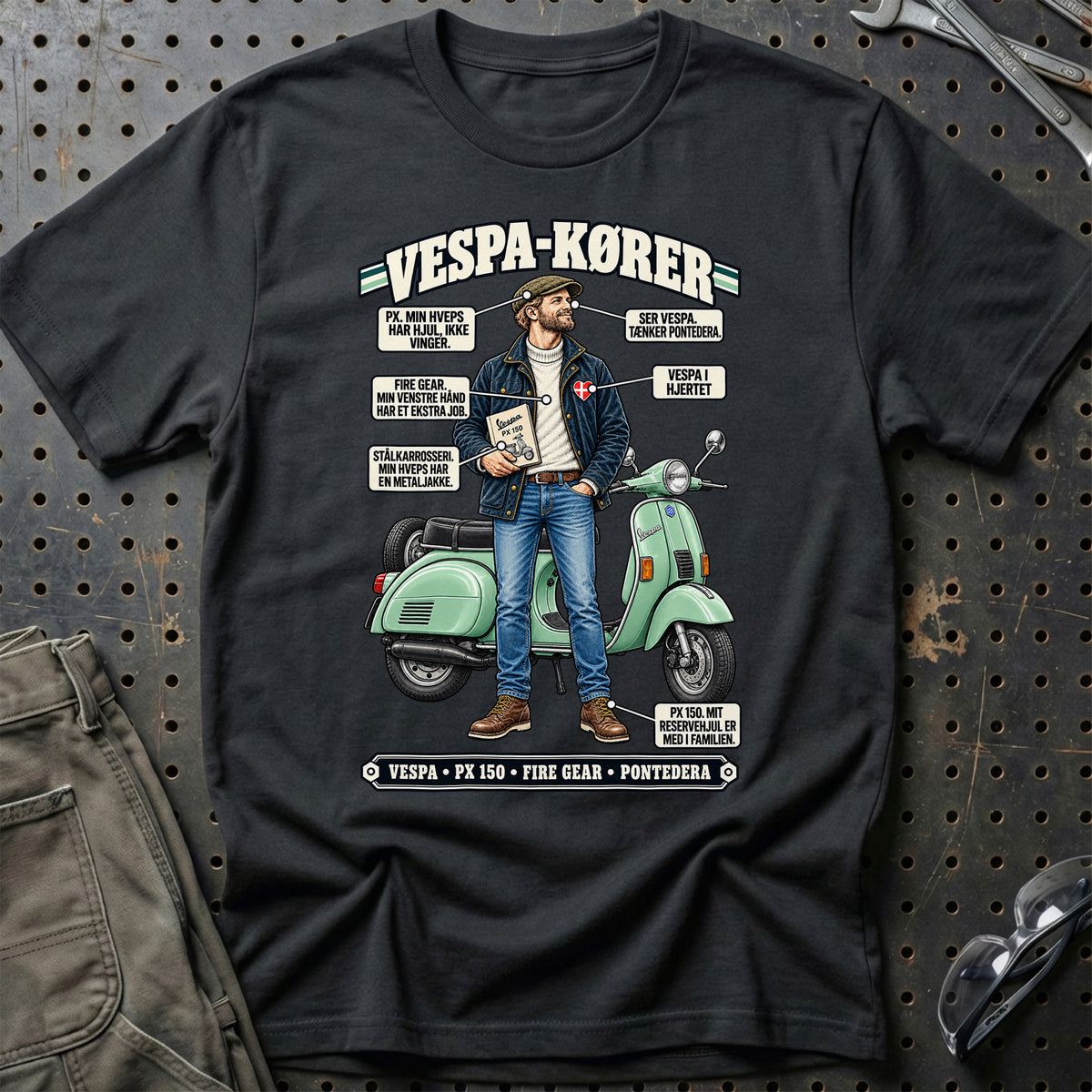 
Vespa-Kører T-Shirt – Sort