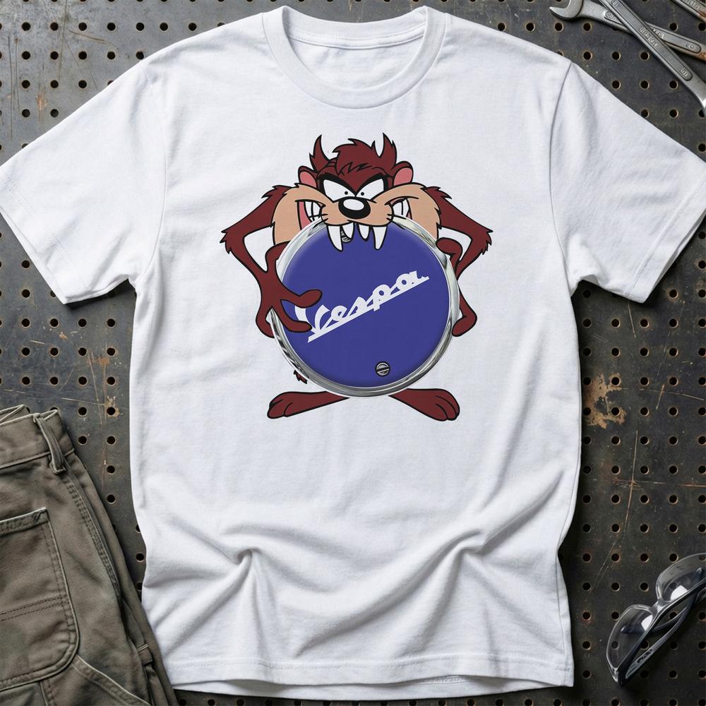 Vespa TAZ T-Shirt-Beklædning-Vespa-Hvid-S-Garage Culture Shop- garage - man cave - merchandise