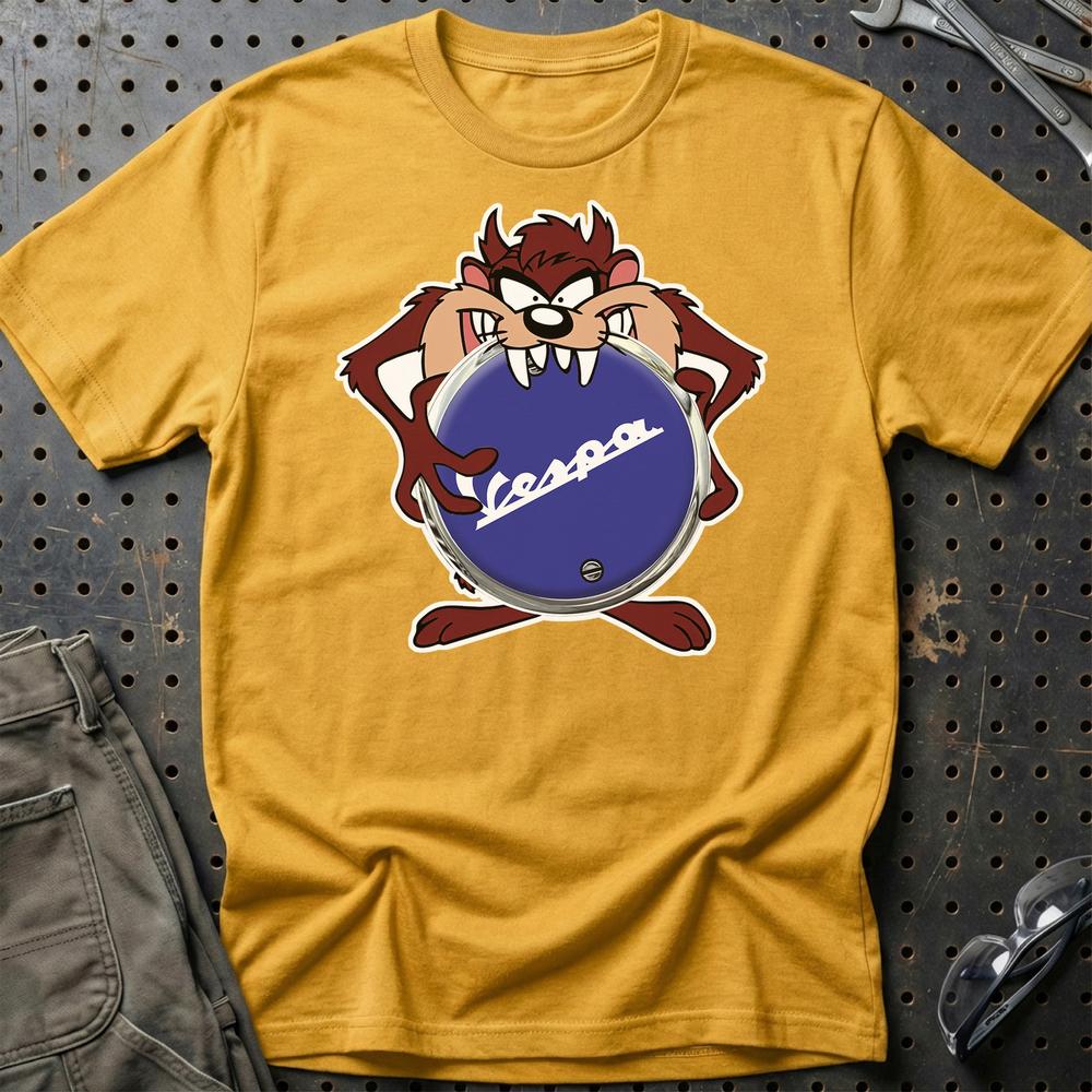 Vespa TAZ T-Shirt-Beklædning-Vespa-Guld-S-Garage Culture Shop- garage - man cave - merchandise