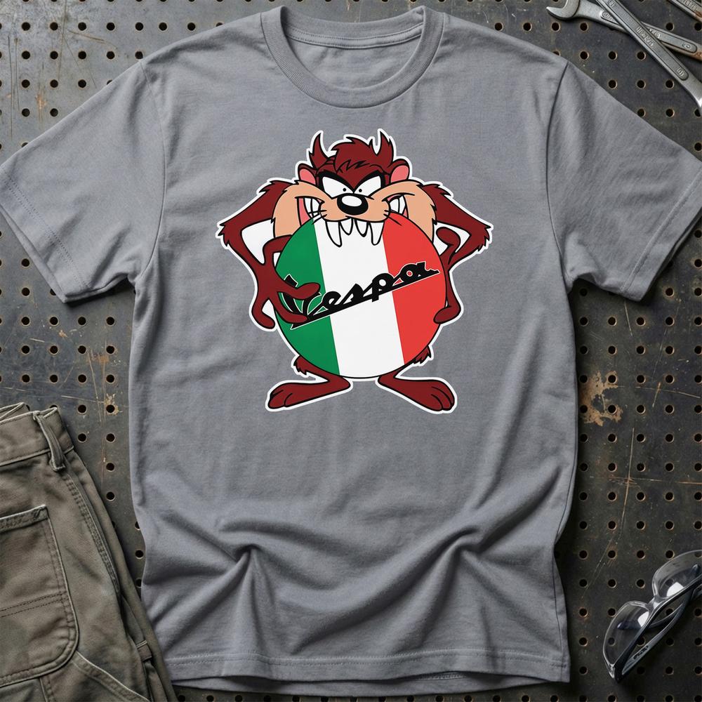 Vespa TAZ Unisex T-Shirt , Bomuld-Beklædning-Vespa-Grå Sport-S-Garage Culture Shop- garage - man cave - merchandise
