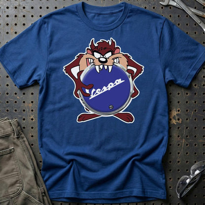 Vespa TAZ Unisex T-Shirt , Bomuld-Beklædning-Vespa-Blå Royal-S-Garage Culture Shop- garage - man cave - merchandise