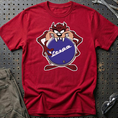 Vespa TAZ Unisex T-Shirt , Bomuld-Beklædning-Vespa-Rød-S-Garage Culture Shop- garage - man cave - merchandise