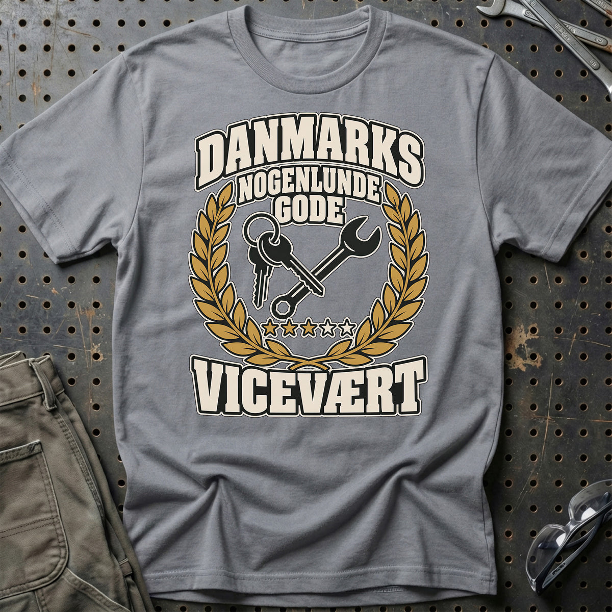Vicevært – Danmarks Nogenlunde Gode T-Shirt – Grå Sport