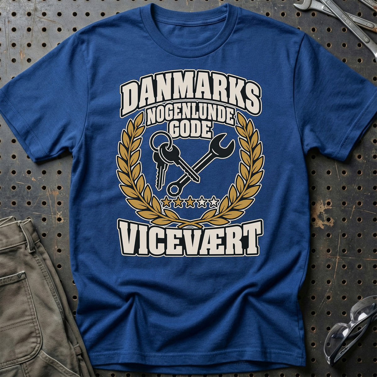 Vicevært – Danmarks Nogenlunde Gode T-Shirt – Blå Royal