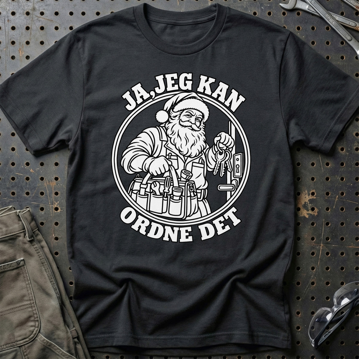 
Vicevært – Santa Kan Det – Jul T-Shirt – Sort