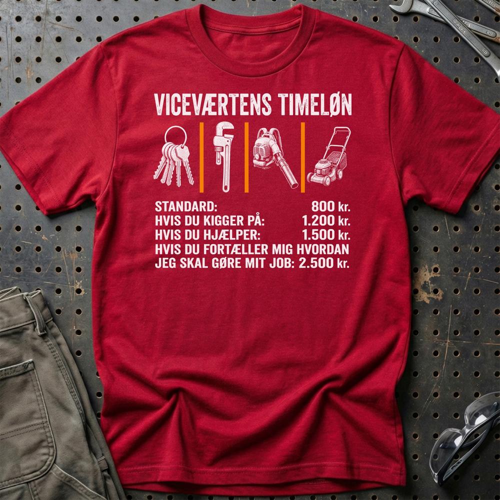 
Produktbillede af Viceværtens Timeløn T-Shirt