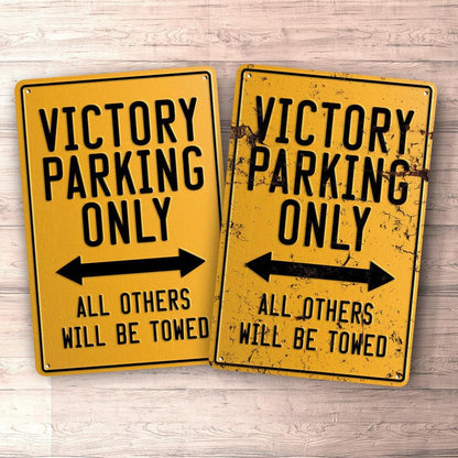 Victory Parking Only Skilte, Musemåtte, Dørmåtte , Plakat-Parking skilte-Victory-Garage Culture Shop- garage - man cave - merchandise