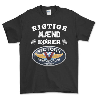 Victory Rigtige Mænd Kører - Unisex T-Shirt , Bomuld-Beklædning-Victory-Sort-S-Forside-Garage Culture Shop- garage - man cave - merchandise
