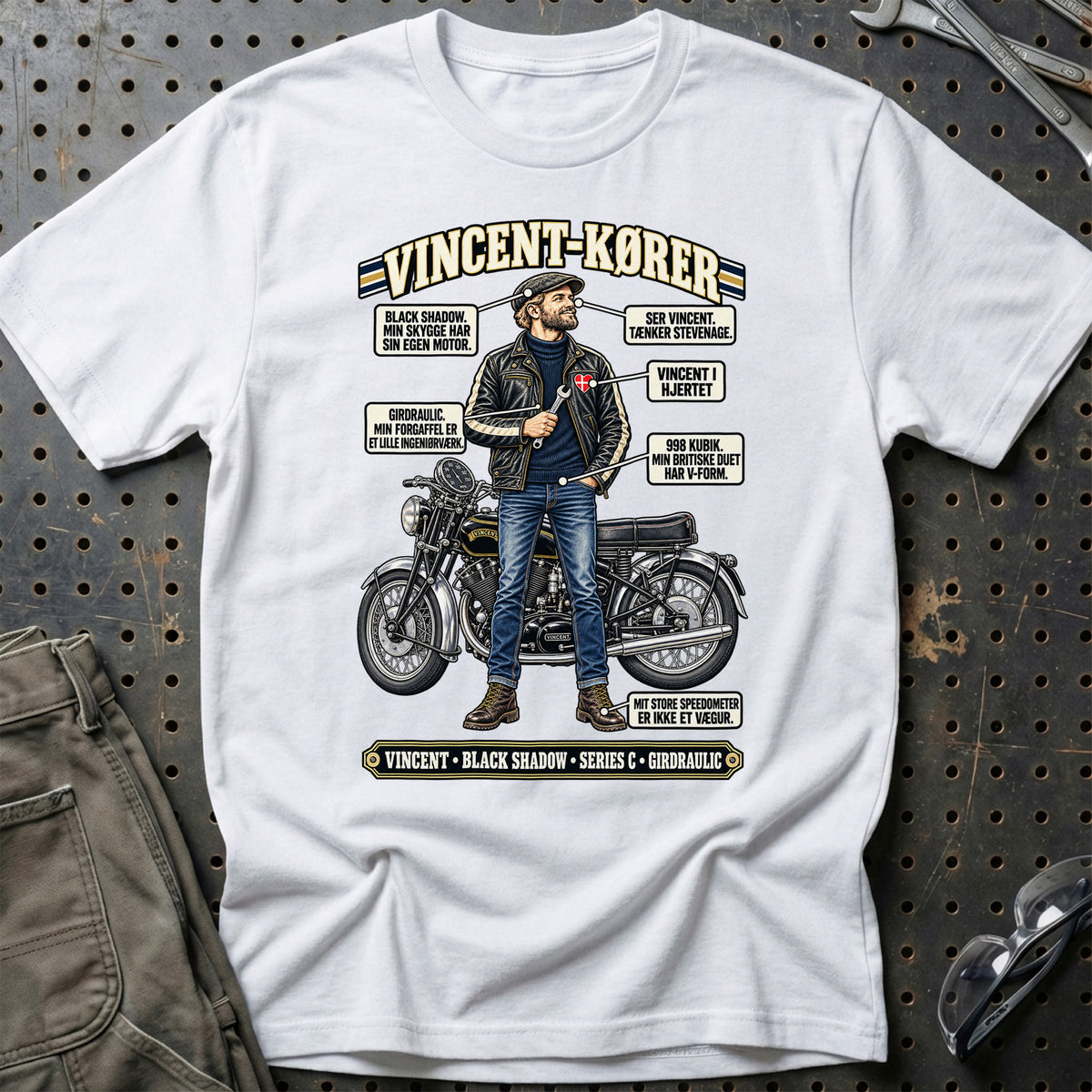 
Vincent-Kører T-Shirt – Hvid
