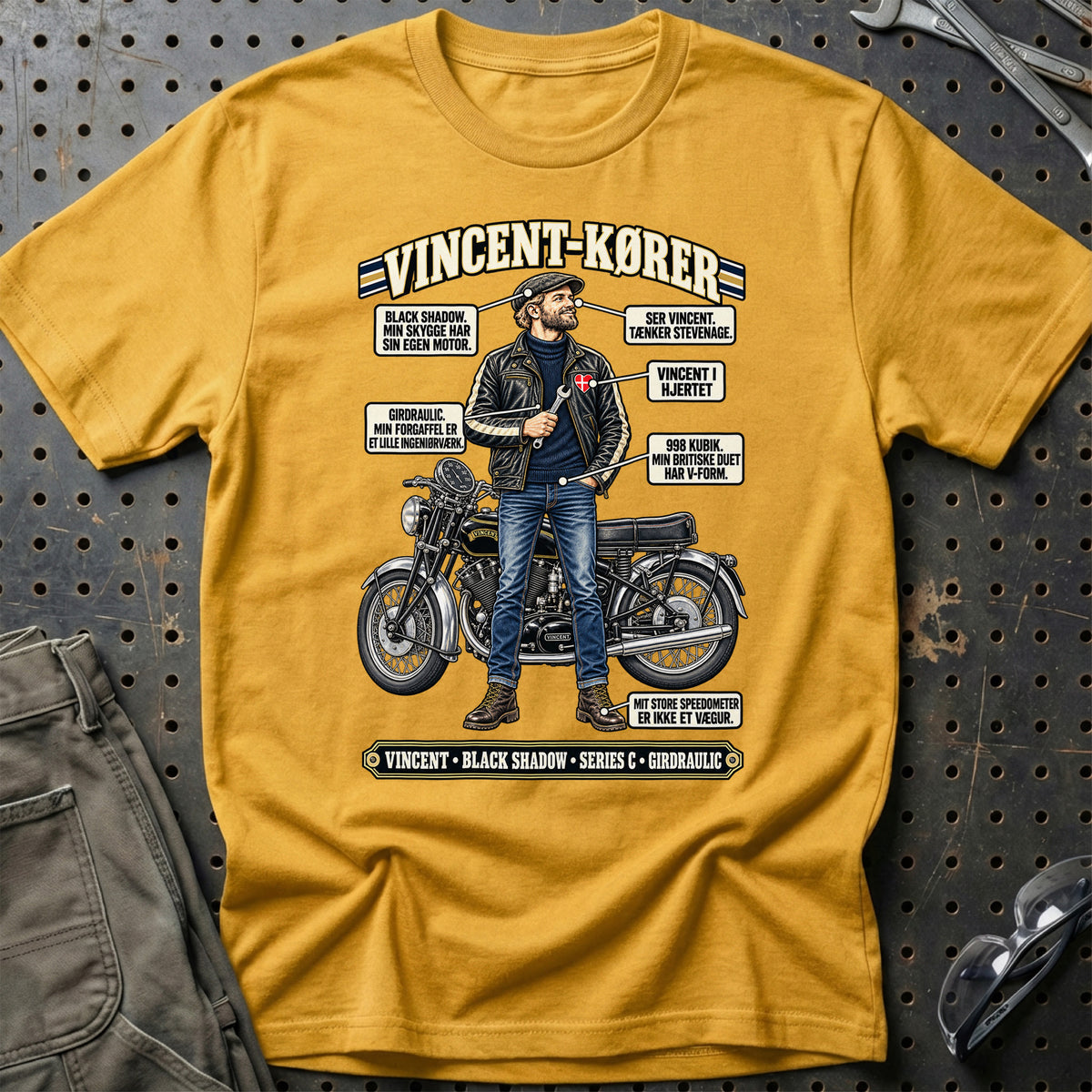
Vincent-Kører T-Shirt – Guld