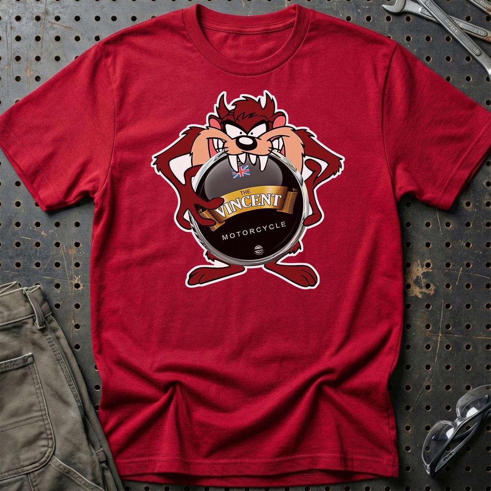Vincent TAZ T-Shirt-Beklædning-Vincent-Rød-S-Garage Culture Shop- garage - man cave - merchandise