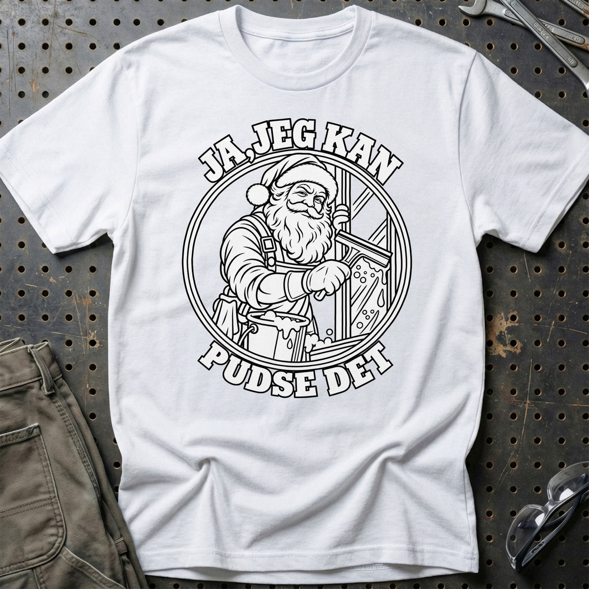 
Vinduespudser – Santa Kan Det – Jul T-Shirt – Hvid